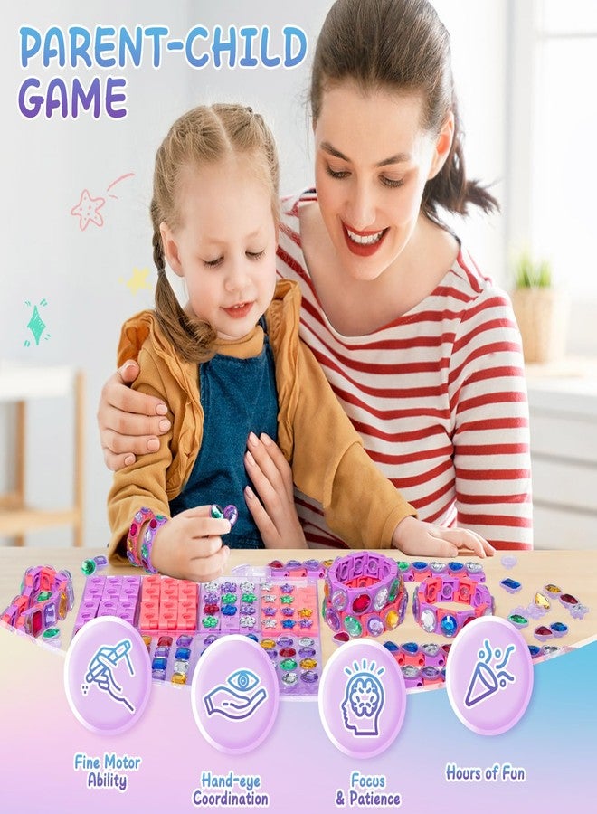 DOLIVE Girls Toys Bracelet Making Kit, 80+ Gem Beads, Makes 6 Diamond Bracelets, Gem Art for Kids 72 Months, Birthday Christmas Gifts for Girls Ages 6 7 8 9 10 Years Old - Image 5